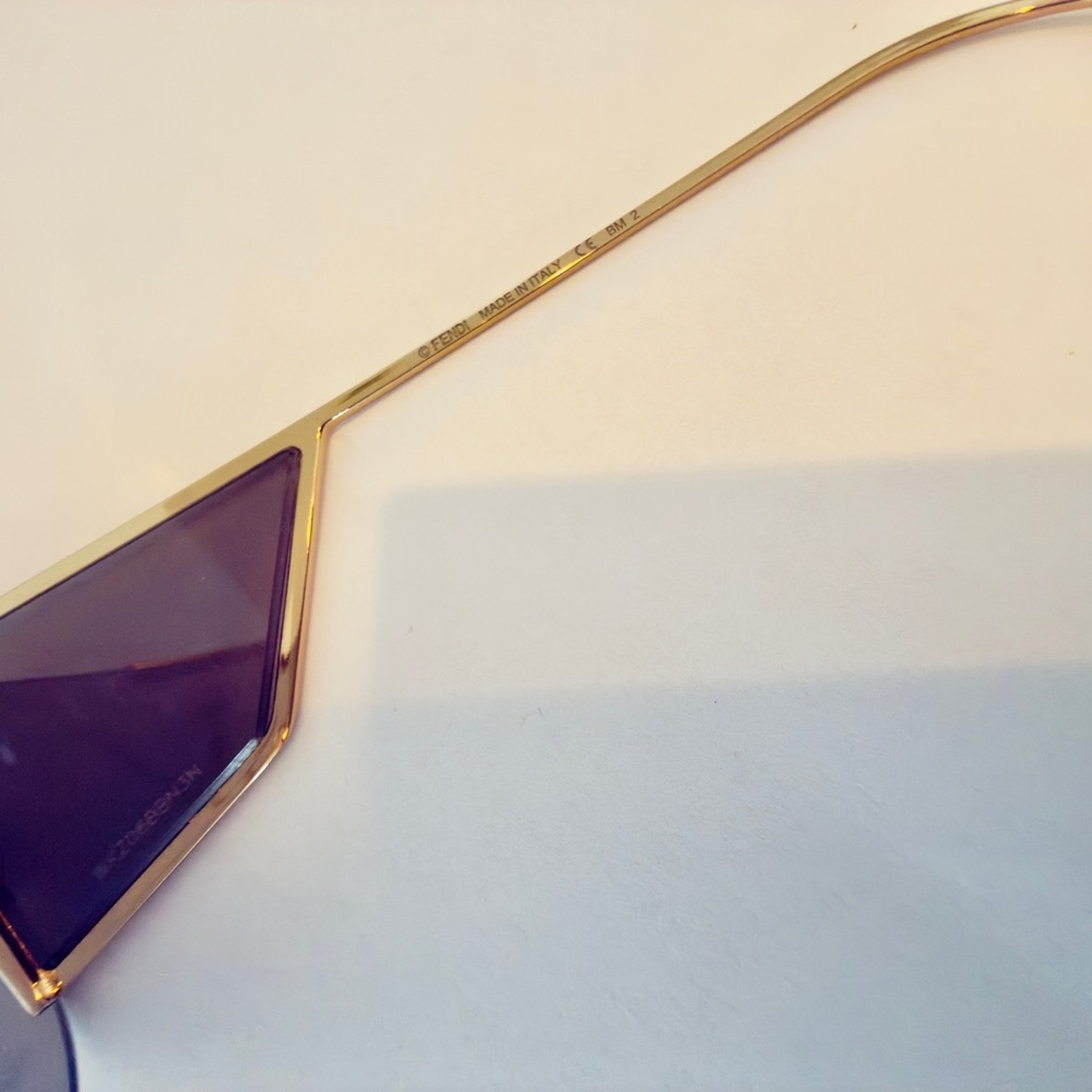 Fendi Shield Sunglasses in Brown with Gold Trim - Picture 6 of 6